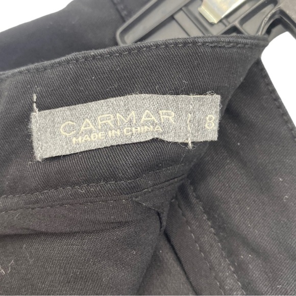 Carmar LA Skirt US 8 Black Mini Deconstructed Raw Hem Back Zipper Double Belt - Picture 4 of 9